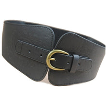 Womens Retro Totem PU Leather Buckle Wide Waist Belt Stretch Corset Waistband J4U66
