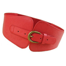 Womens Retro Totem PU Leather Buckle Wide Waist Belt Stretch Corset Waistband J4U66