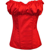 Womens Satin Lace Up Boned Floral Waist Body Shaper Corset Lingerie Bustier Slimming Underwear Shapewear Tops  J4U66