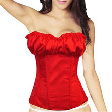 Womens Satin Lace Up Boned Floral Waist Body Shaper Corset Lingerie Bustier Slimming Underwear Shapewear Tops  J4U66