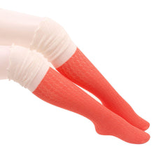 Womens Thigh High Socks Hollow Out Mesh Over Knee Socks Wood ear stockings Boots cute Calcetines sale J4U66