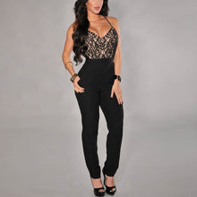 Womens V Neck Backless Leopard Pants Evening Jumpsuit Overall Bodysuit Romper  J4U66