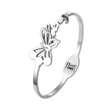 Bracelet Watch Women Fashion brand Butterfly Silver Rhinestone Bangle Watch Bracelet Wristwatches Set 587S  J4U66