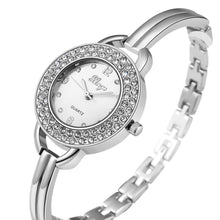 Famous Brand Watch Women Luxury Crystals Watch Silver Diamond Rhinestone Bangle Watch & Bracelet Set 409S J4U66