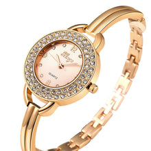 Gold Bracelet Bangle Rhinestone Crystal Wrist Watches Lady Watch Quartz Women Fashion Wristwatch Watch & Bracelet Set 409R J4U66