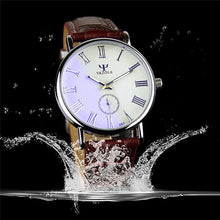 Luxury Waterproof Faux Leather Men Blue Ray Glass Sports Quartz Watch Dress Quartz Analog Watches Hour for Men  J4U66