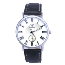 Luxury Waterproof Faux Leather Men Blue Ray Glass Sports Quartz Watch Dress Quartz Analog Watches Hour for Men  J4U66