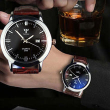 Mens watches Business Leather Band Calendar Date ClockWaterproof Wrist watch Quartz-watch relogio masculino J4U66