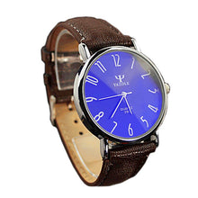 relogio masculino Leather Belt Band Analog Men's Quartz Watch Fashion Blue Ray Glass Casual Business Sports Mens Watches J4U66