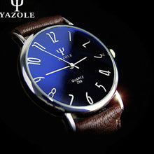 relogio masculino Leather Belt Band Analog Men's Quartz Watch Fashion Blue Ray Glass Casual Business Sports Mens Watches J4U66