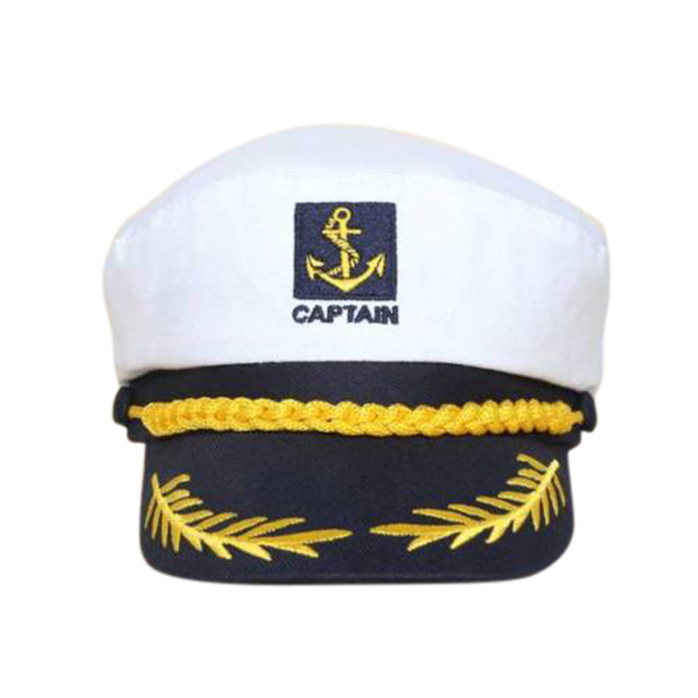 Yacht Captain Navy Marine Skipper Ship Sailor Military Nautical Hat Cap White J4U66