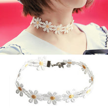 Yellow & White Daisy Flower Choker Chain Necklace Bracelet Headband Boho Beautiful Tattoo Choker Necklace J4U66