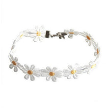Yellow & White Daisy Flower Choker Chain Necklace Bracelet Headband Boho Beautiful Tattoo Choker Necklace J4U66