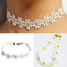 Yellow & White Daisy Flower Choker Chain Necklace Bracelet Headband Boho Beautiful Tattoo Choker Necklace J4U66
