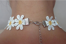 Yellow & White Daisy Flower Choker Chain Necklace Bracelet Headband Boho Beautiful Tattoo Choker Necklace J4U66