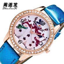 5 Colors Snowman Women Ladies Luxury Diamond Leather Quartz Wrist Dress Watch Montre femme Clock Gift J4U66