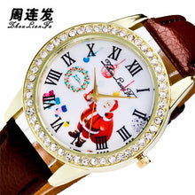 8 Colors Santa ClauWomen Ladies Luxury Diamond Leather Quartz Wrist Dress Watch Montre femme Clock Gift J4U66
