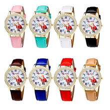 8 Colors Santa ClauWomen Ladies Luxury Diamond Leather Quartz Wrist Dress Watch Montre femme Clock Gift J4U66