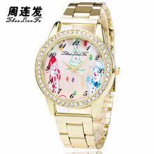 Fashion Cute Santa Snowman Women Rhinestones Quartz Steel Strip Wristwatch Gold Diamond Watches Gift J4U66