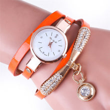 Fashion Girls Ladies Women's Watches Faux Leather Rhinestone Analog Bracelet Quartz Wrist Watches relogio feminino J4U66