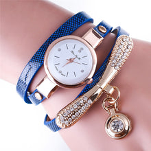 Fashion Girls Ladies Women's Watches Faux Leather Rhinestone Analog Bracelet Quartz Wrist Watches relogio feminino J4U66