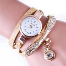 Fashion Girls Ladies Women's Watches Faux Leather Rhinestone Analog Bracelet Quartz Wrist Watches relogio feminino J4U66