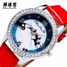 Fashion Women MenElk Analog Quartz Watch Leather Band Rhinestone Wrist Watch s HoursGift J4U66
