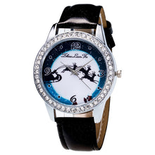 Fashion Women MenElk Analog Quartz Watch Leather Band Rhinestone Wrist Watch s HoursGift J4U66