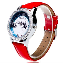 Fashion Women MenElk Analog Quartz Watch Leather Band Rhinestone Wrist Watch s HoursGift J4U66