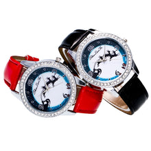 Fashion Women MenElk Analog Quartz Watch Leather Band Rhinestone Wrist Watch s HoursGift J4U66