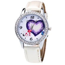Snowmen Big Heart Women Luxury Diamond Leather Quartz Wrist Dress Watch Montre femme Clock Lovers' Watch Gifts J4U66