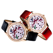 Women Men Snowman Analog Quartz Watch Leather Band Rhinestone Wrist Watch Gift J4U66