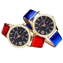 Luxury Candy ColorAndLeather Strap Diamond Watch Business Wristwatch watch ladies Relogio Masculino J4U66