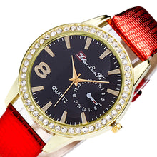 Luxury Candy ColorAndLeather Strap Diamond Watch Business Wristwatch watch ladies Relogio Masculino J4U66