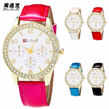 Top Luxury 5 ColorsAndLeather Strap Diamond Watch Simple Wristwatch watch ladies Relogio Masculino J4U66