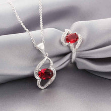silver jewelry set insets  shape necklace ring jewellery fsps001 J4U66