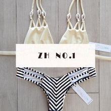 bikini sets vintage black white printing bra strap low red thong bikini sets padded beachwear bathing suit biquini c121 J4U66