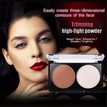 Professional 2 Color Bronzer Highlighter Powder Palette Grooming Trimming Powder Make Up Cosmetic Face Contour Grooming J4U66