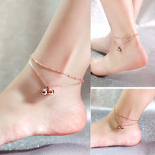 double-fringed bell anklets Foot Decorative Chain Charm Jewelry Gift For Lady J4U66