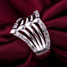 sterling silver jewelry Silver Plated Rings charm woman wedding Heart crystal Rings  J4U66
