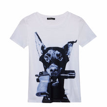t shirt women gun&dog printed t-shirt short sleeve plus size rock punk tees woman tops J4U66