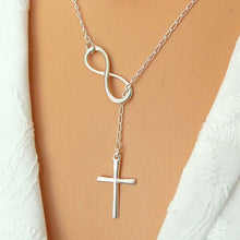 trade jewelry/figures 8 extreme simplicity luck cross pendant necklace for women chain J4U66