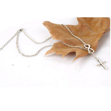 trade jewelry/figures 8 extreme simplicity luck cross pendant necklace for women chain J4U66