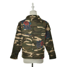 Women's army green camouflage jackets coat zipper cardigans denim jackets women coats clothings  J4U66