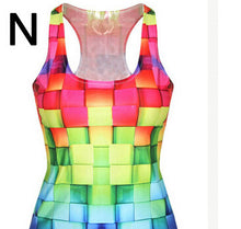 womens sexy crop tops vest girl blowing bubbles pattern the word vest light color cropped tops J4U66
