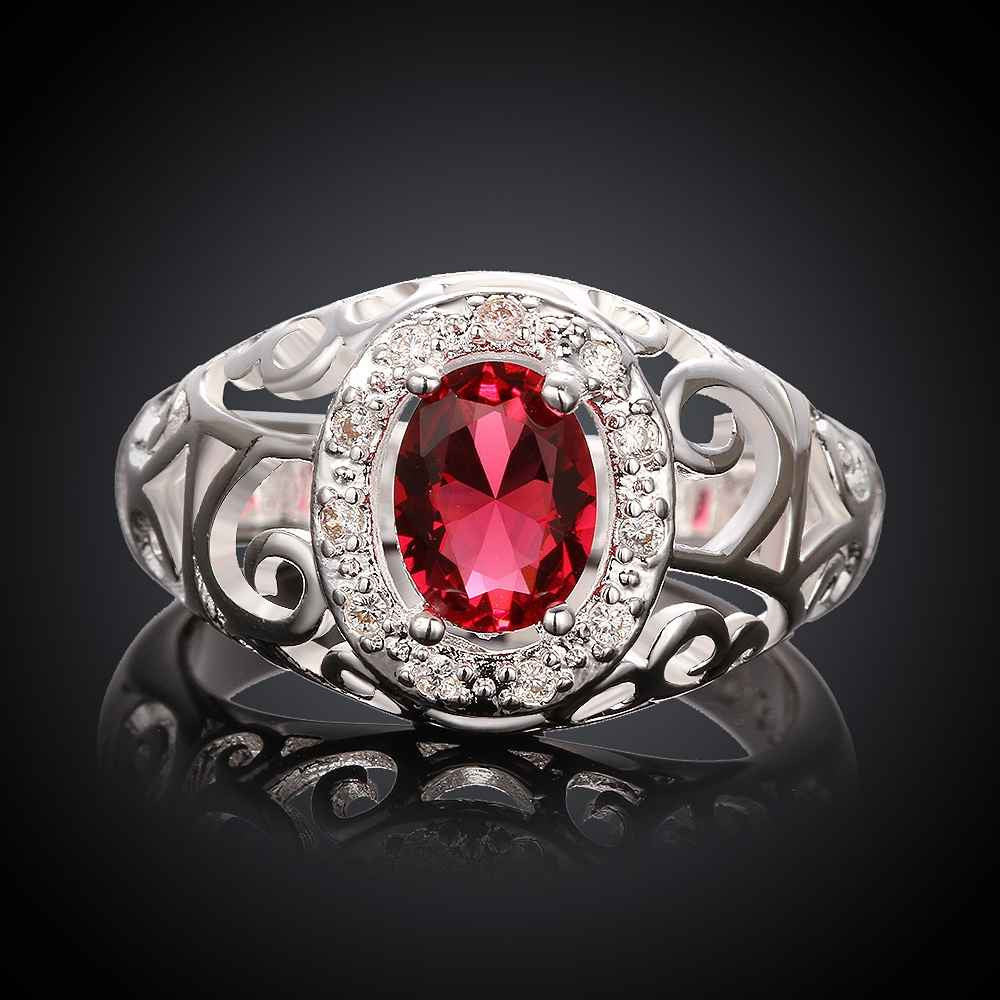 floating charms silver rings for men inlaid stone hollow aliancas love fspr002 J4U66