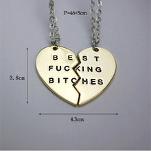 for Women Chic Best Bitches Best Friend Forever 2 Piece Break Heart Pendant Necklace Good Gifts J4U66