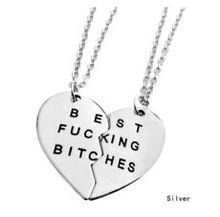 for Women Chic Best Bitches Best Friend Forever 2 Piece Break Heart Pendant Necklace Good Gifts J4U66