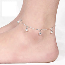 for Women Ankle Bracelet Chain Crystal Foot Jewelry Charm Silver Plated Chain Bell Anklets J4U66