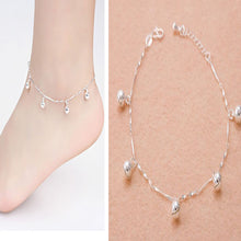 for Women Ankle Bracelet Chain Crystal Foot Jewelry Charm Silver Plated Chain Bell Anklets J4U66